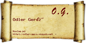 Odler Gerő névjegykártya